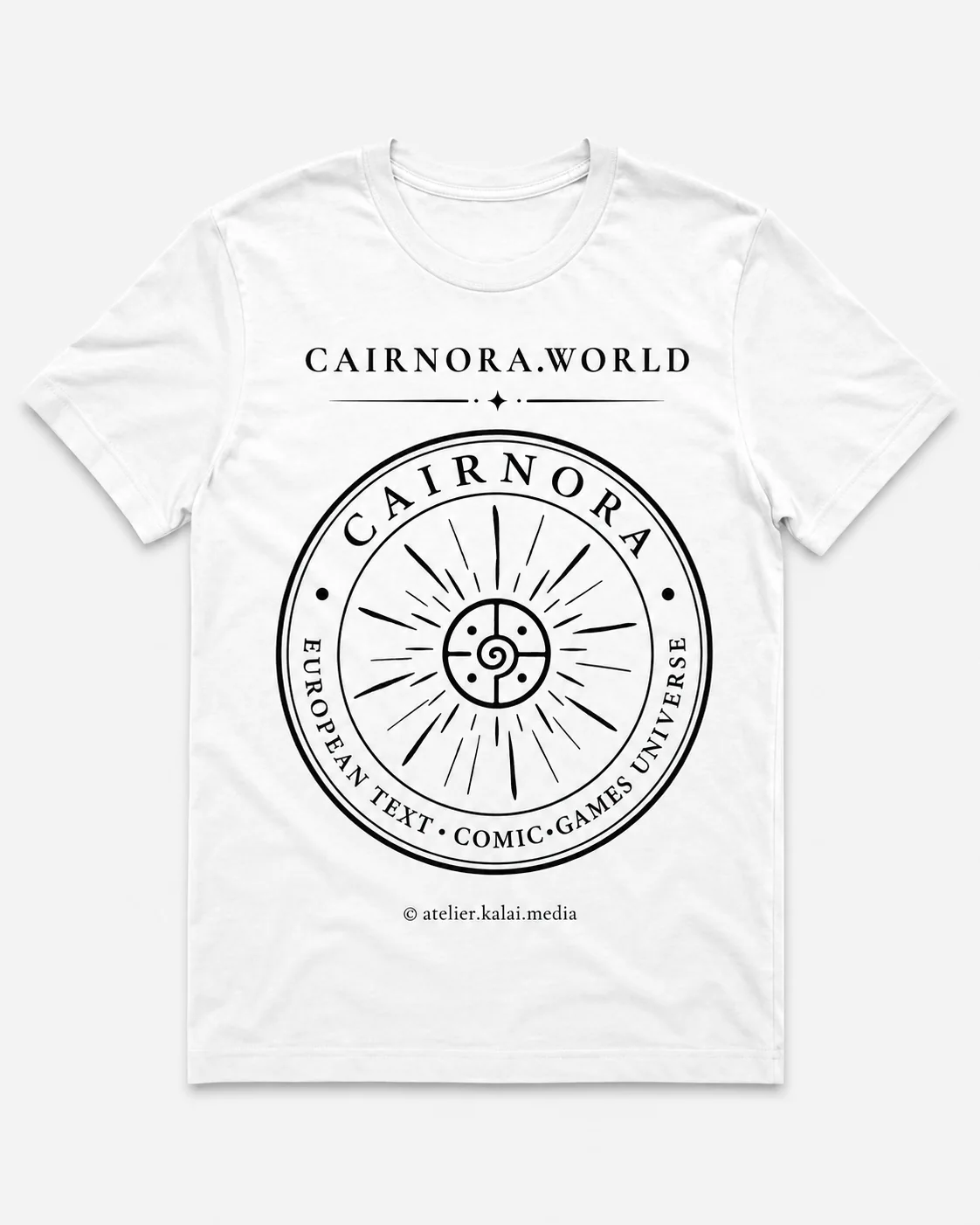 Gestaltungsbeispiel eines T-Shirts mit CAIRNORA Motiv als Fanprodukt